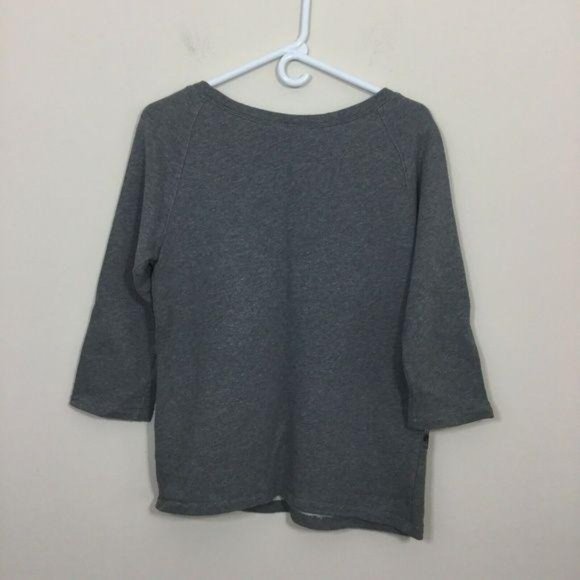 Ann Taylor LOFT Size M Gray Black‎ Sequence 3/4 Sleeve Sweatshirt - Picture 4 of 4